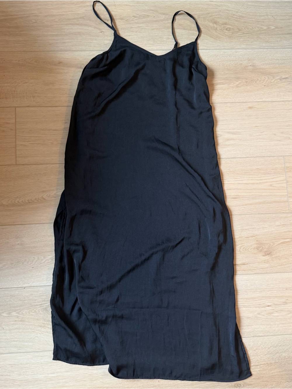 American Eagle Outfitters Black Slip Midi Dress